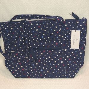 Vera Bradley Navy Summer Star Vera Tote Bag